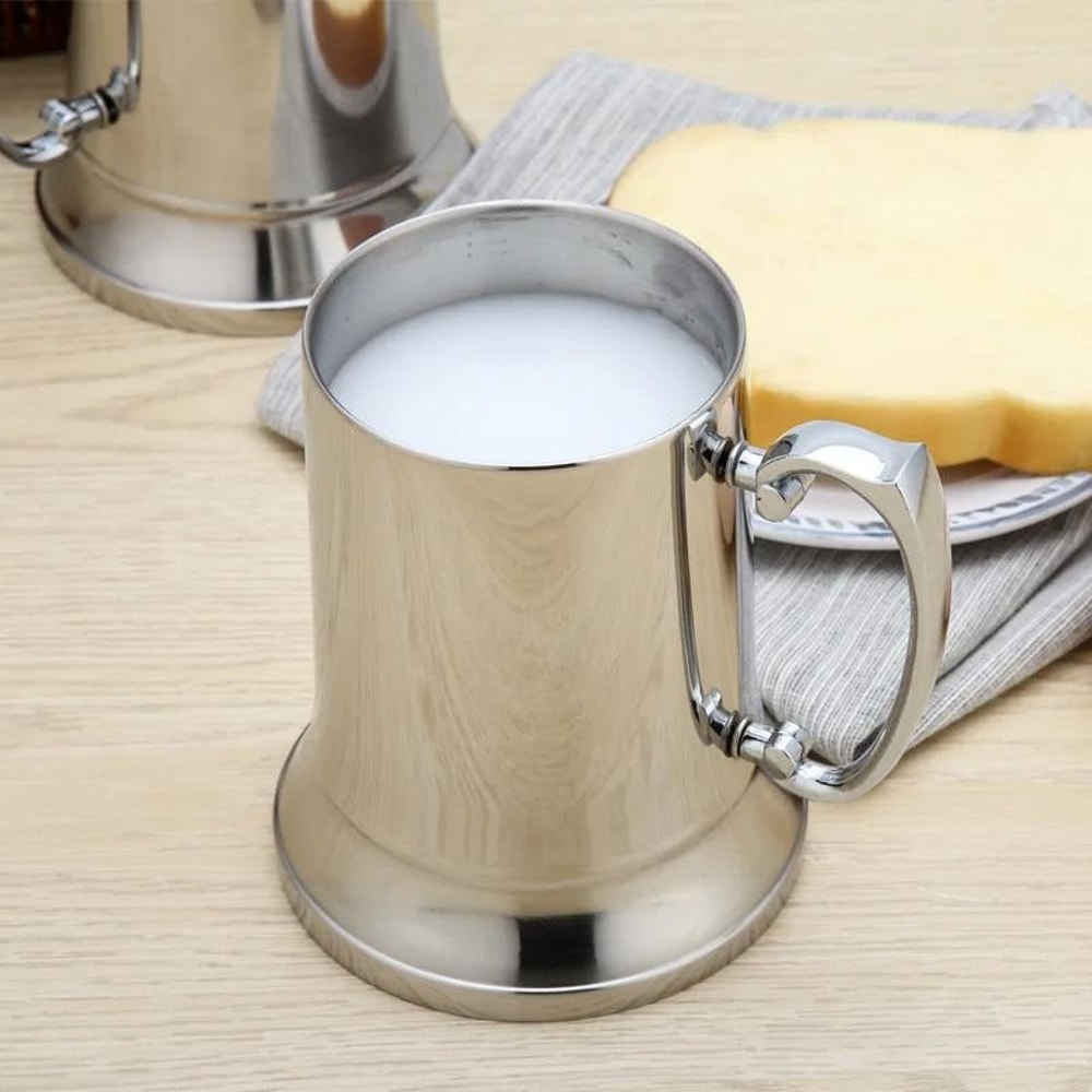 Stainless Steel Double Wall Tankard Stein Beer Mug 0