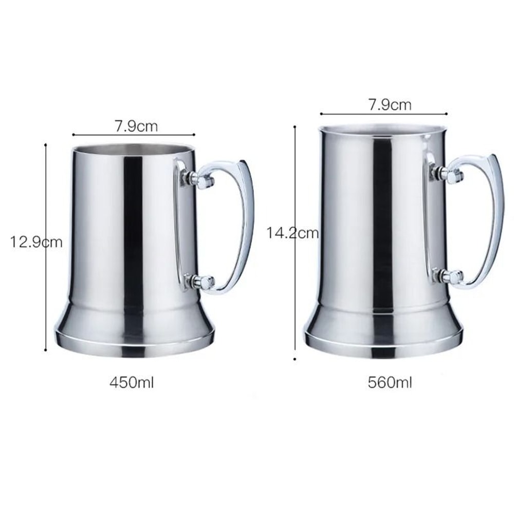 Stainless Steel Double Wall Tankard Stein Beer Mug 1