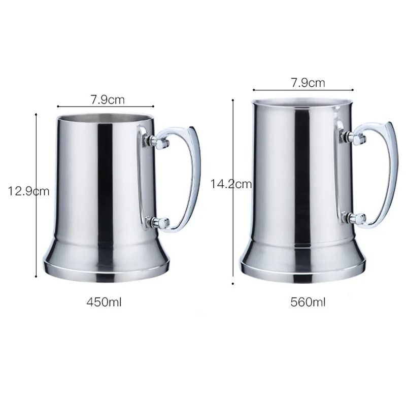 Stainless Steel Double Wall Tankard Stein Beer Mug 1