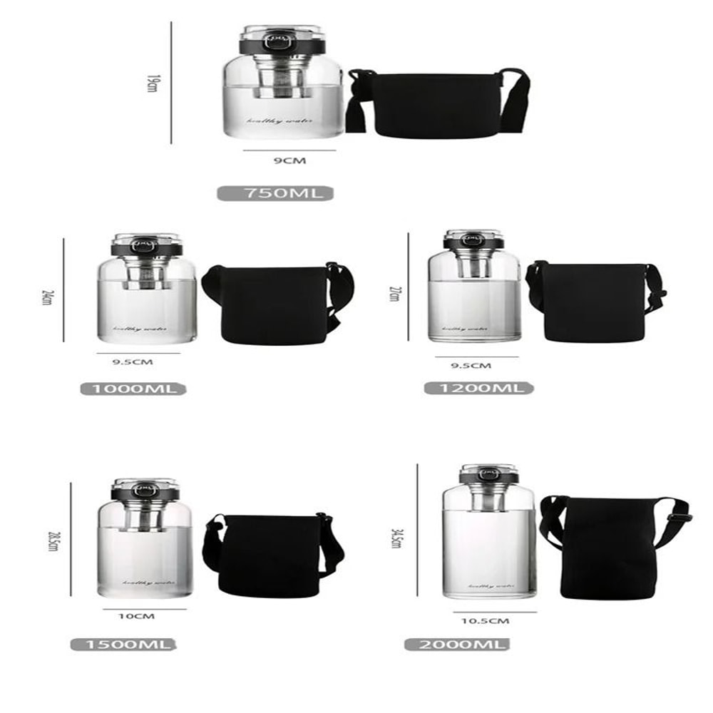 Large Capacity Portable Borosilicate Glass Bottle With Tea Infuser 1