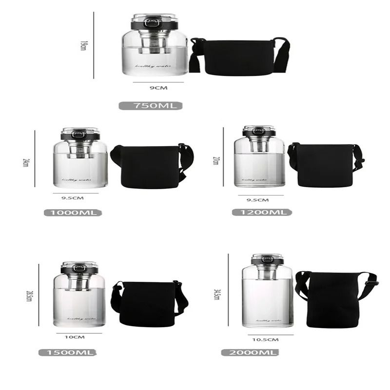 Large Capacity Portable Borosilicate Glass Bottle With Tea Infuser 1