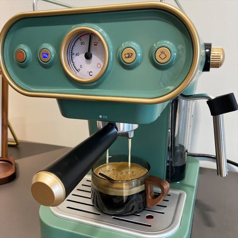 Glass American Latte Coffee Cup With Wooden Tray 1