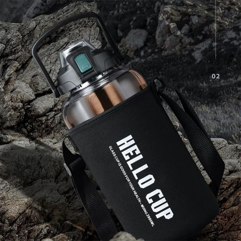 Large Capacity Glass Water Bottle With Tea Infuser And Strainer 5