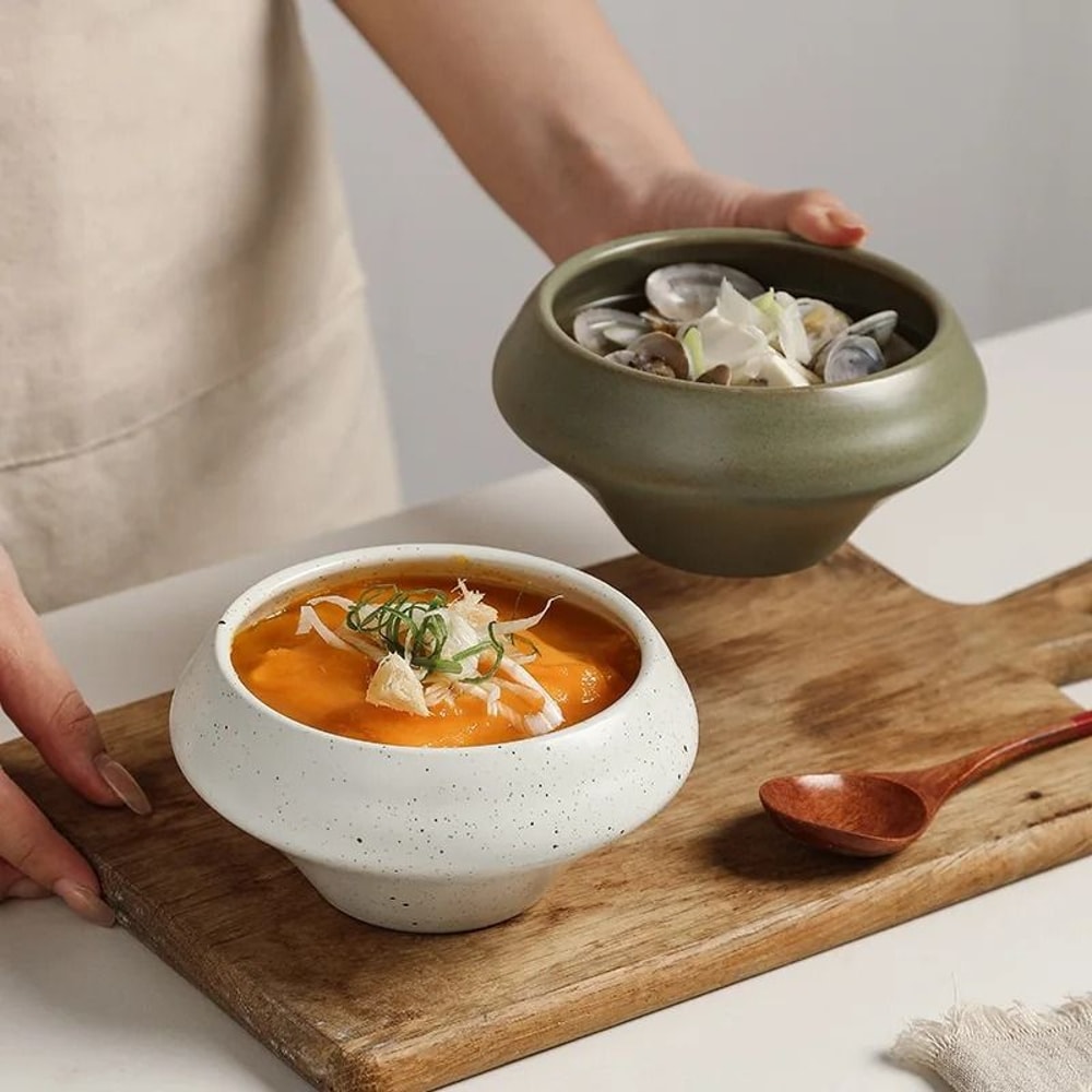 Retro Stone Style Simple Japanese Deep Bowls 2