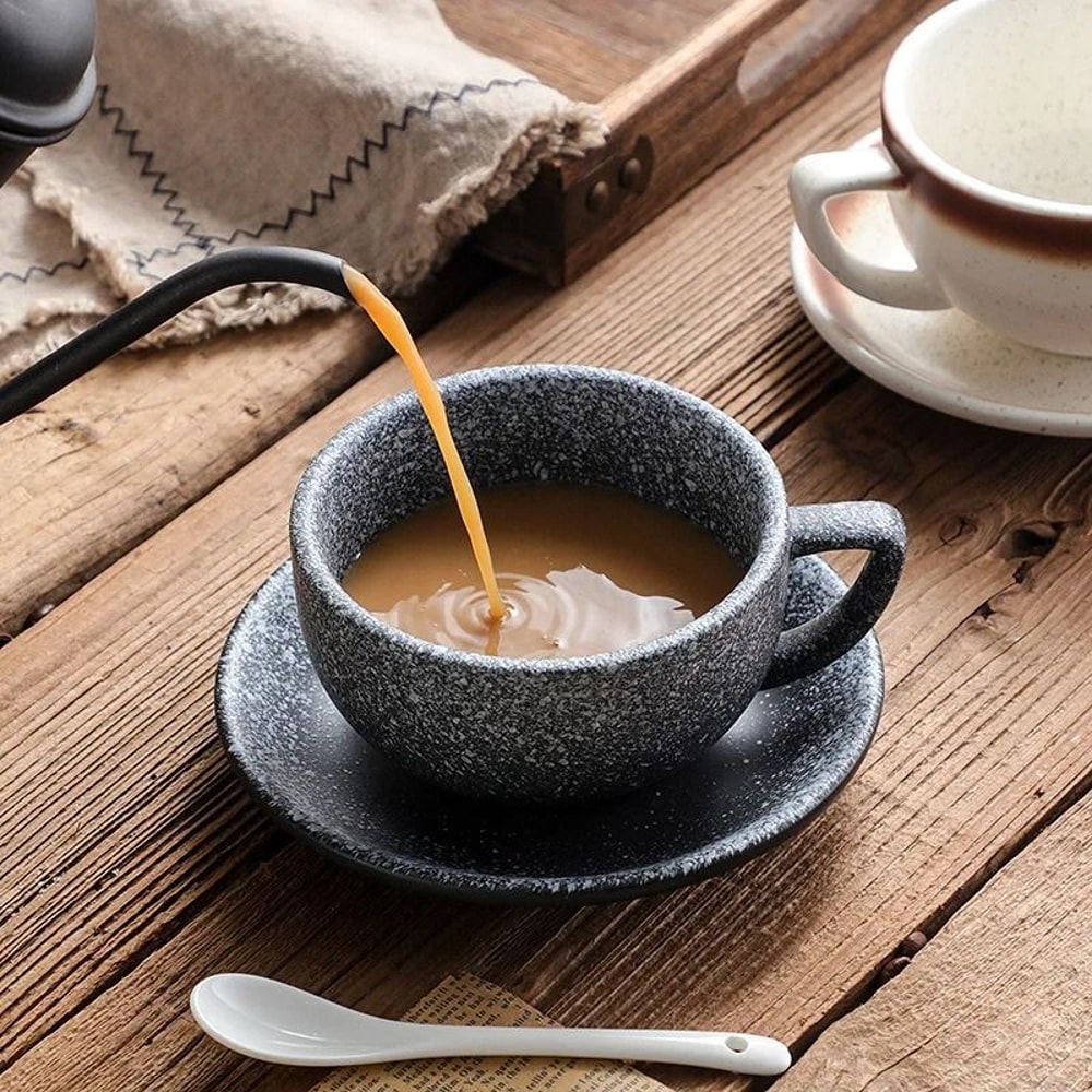 Zeta Flower Large Capacity Creative Cup And Saucer Set 0