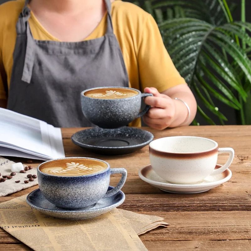 Zeta Flower Large Capacity Creative Cup And Saucer Set 3