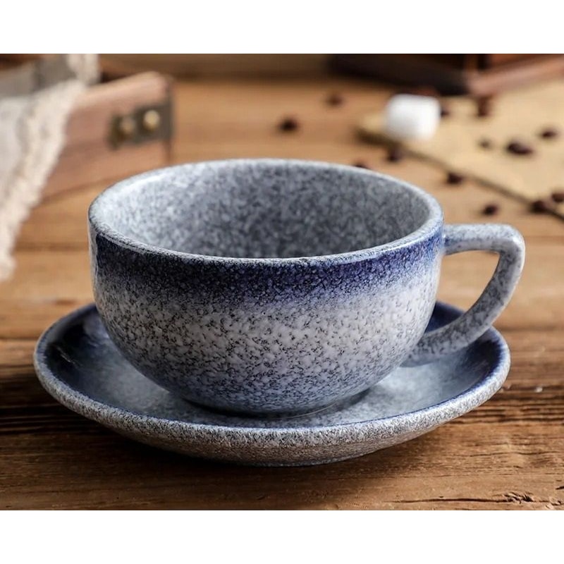 Zeta Flower Large Capacity Creative Cup And Saucer Set 8