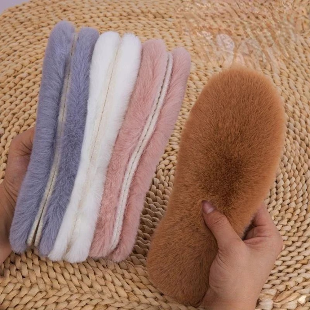 Warm Winter Plush Imitation Rabbit Fur Insoles 3