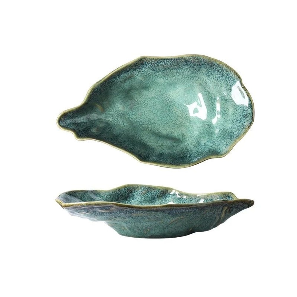 Japanese Kiln Style OysterShaped Ceramic Flavor Dish 5