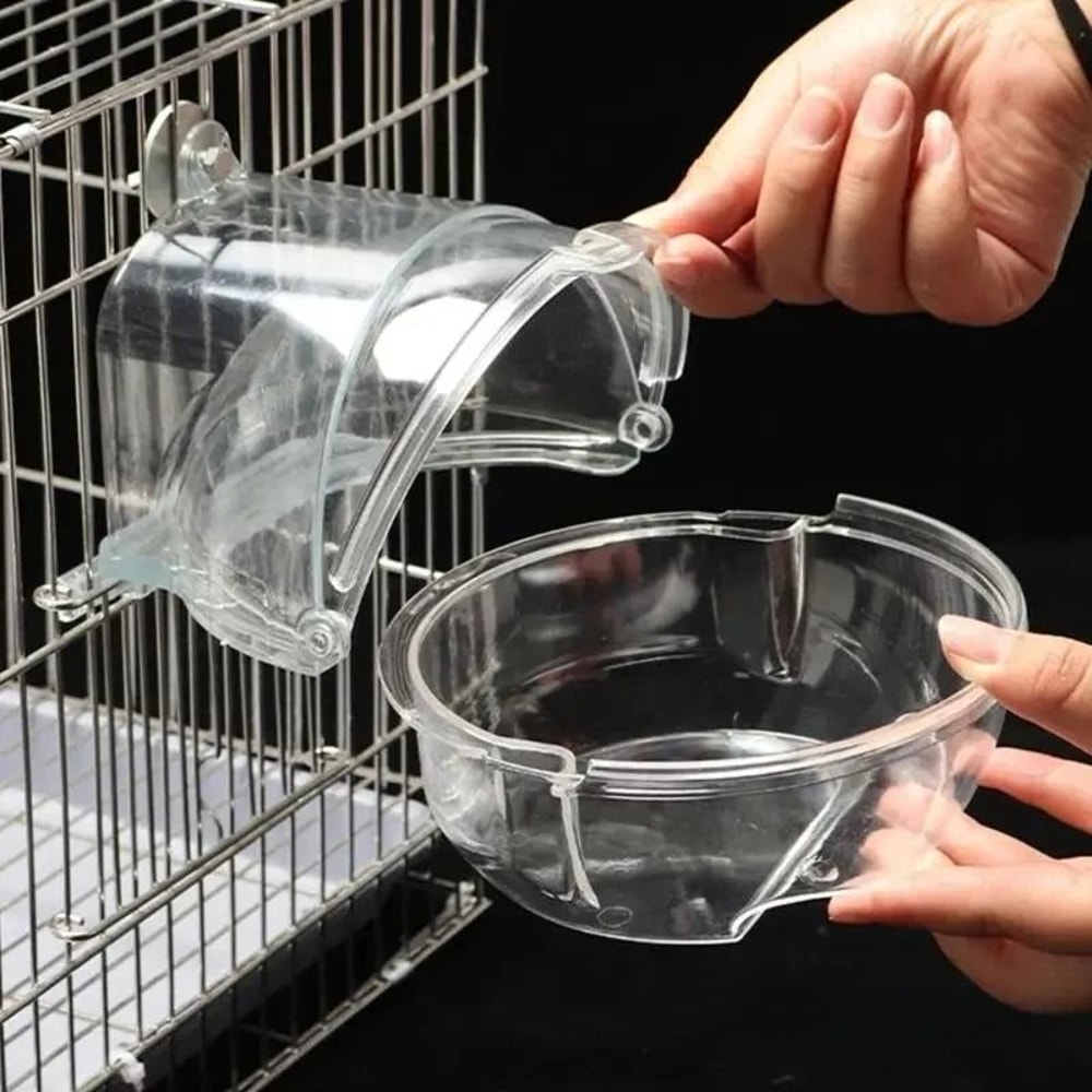 Pet Bird Parrot Transparent Bathing Tub 2