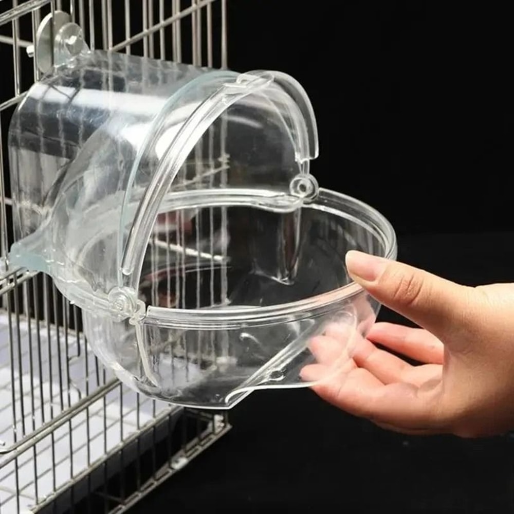 Pet Bird Parrot Transparent Bathing Tub 3