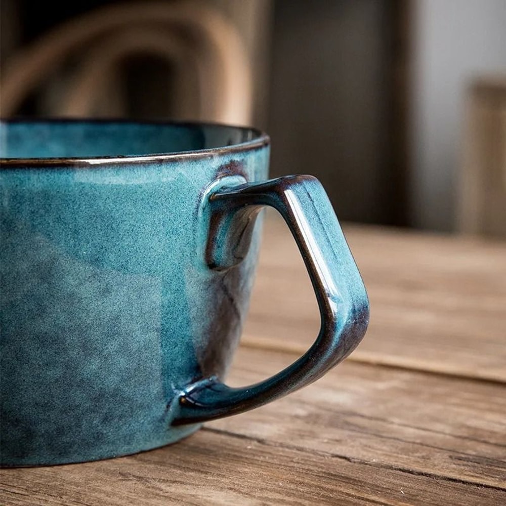 Sydney Blue Large Capacity Ceramic Oat Cup 3
