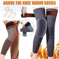winter thermal oversize fleece lined knee sleeves