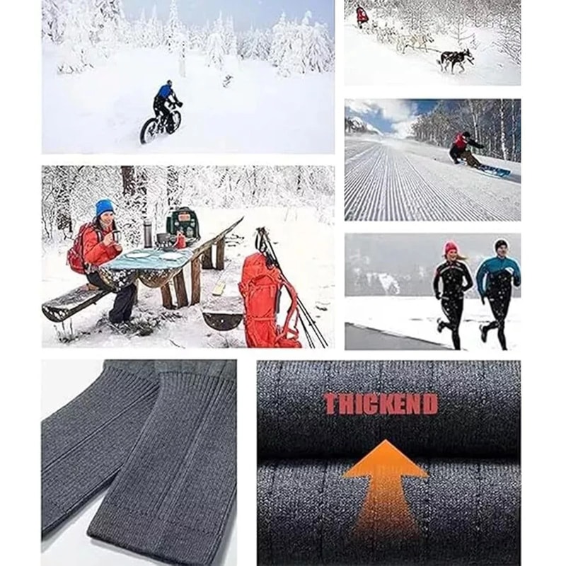 Winter Thermal Oversize Fleece Lined Knee Sleeves 1