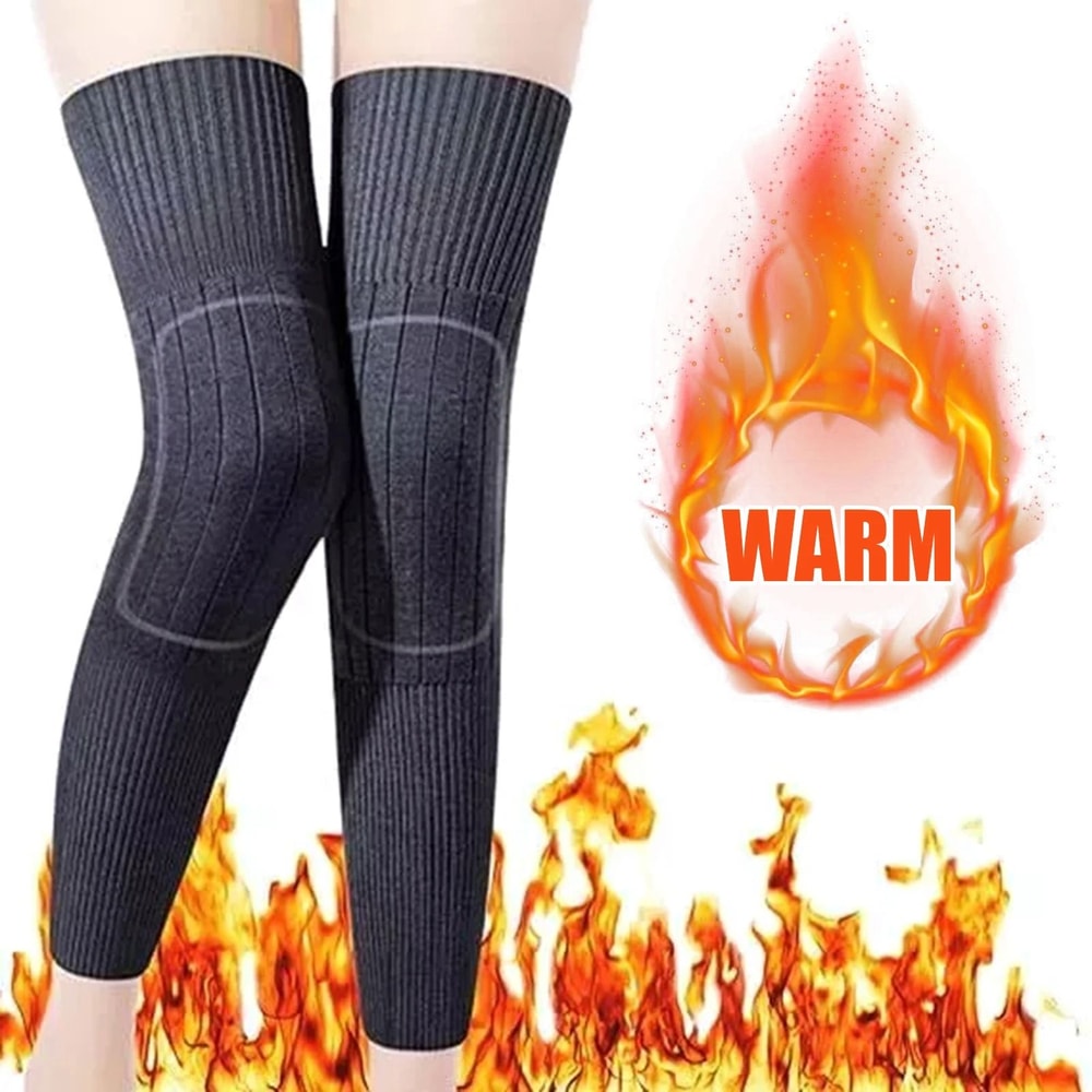 Winter Thermal Oversize Fleece Lined Knee Sleeves 5
