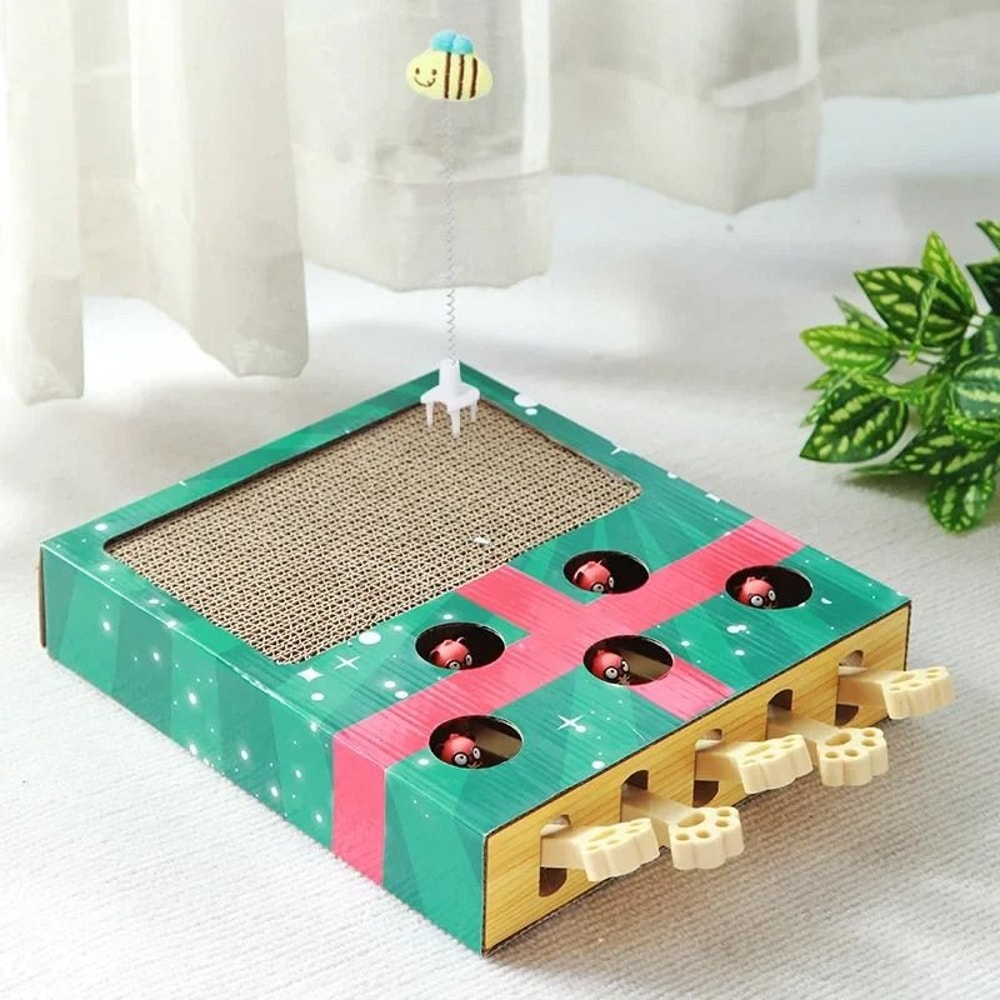 3 In 1 Interactive Whack A Mole Cat Toy And Scratcher 8