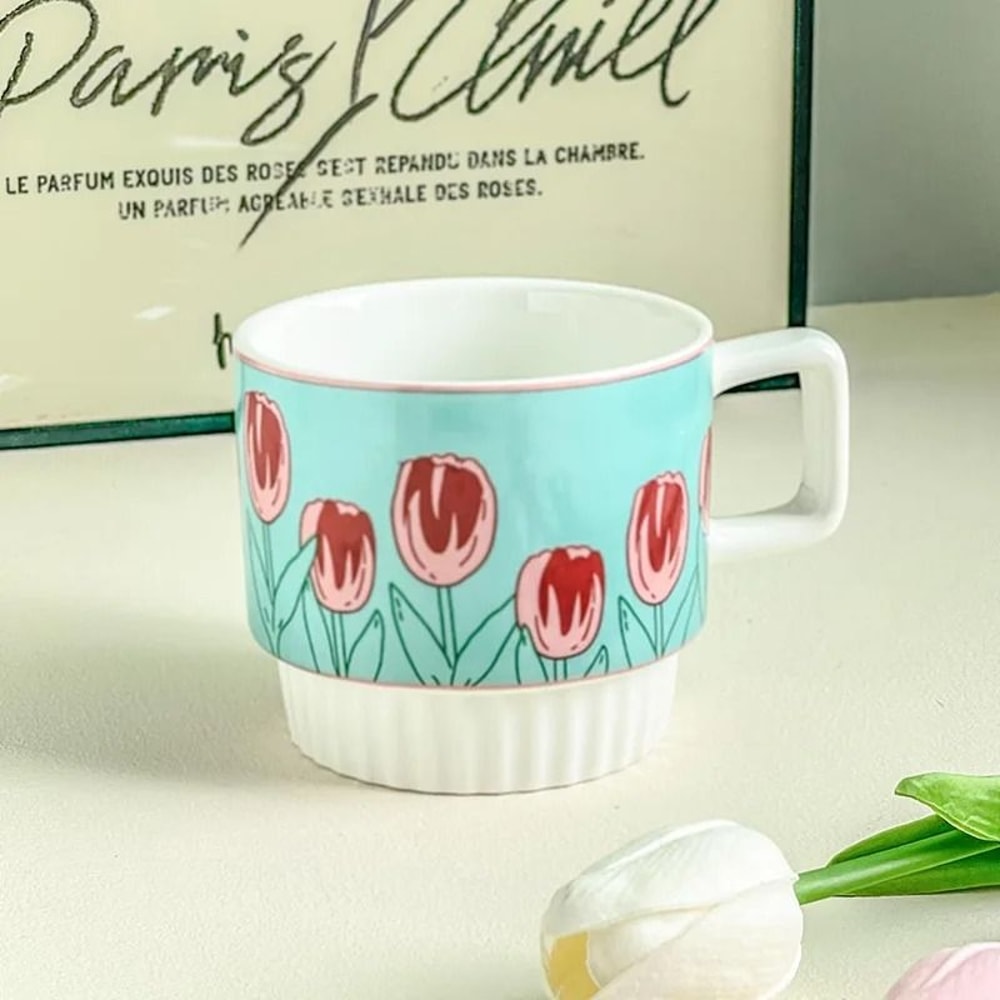 Ceramic Tulip Flower Coffee Mug 10