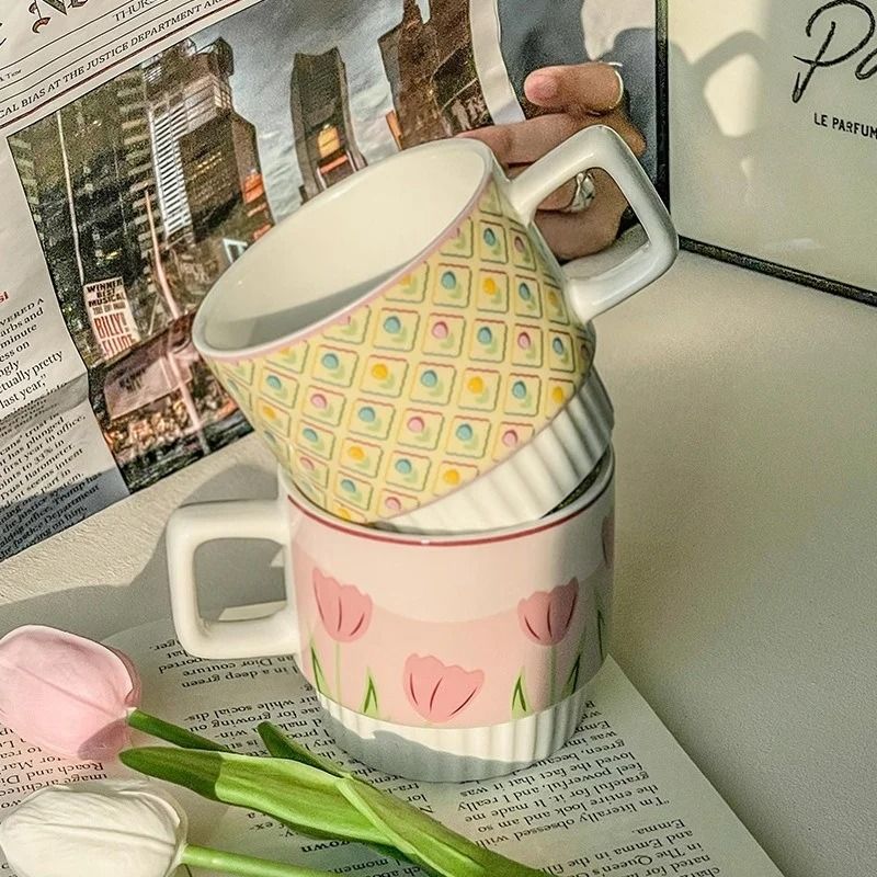 Ceramic Tulip Flower Coffee Mug 4
