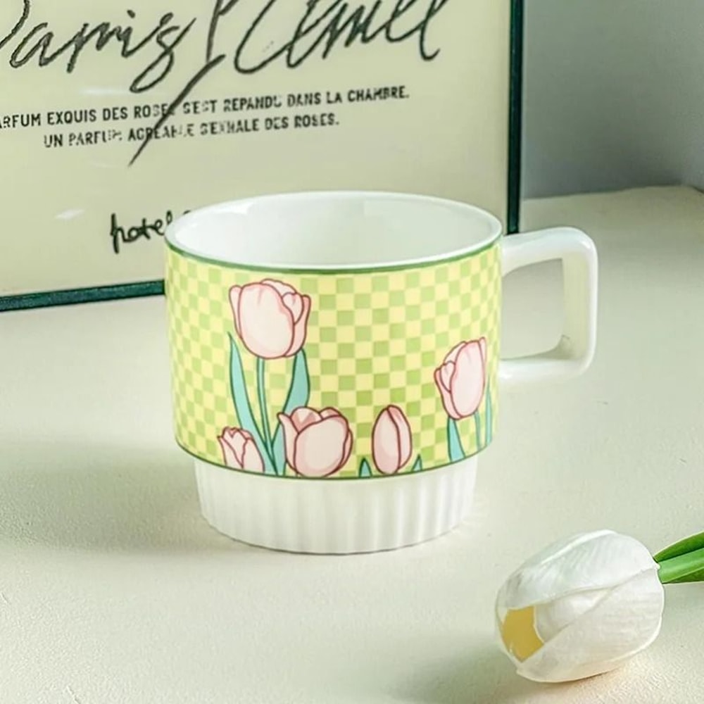 Ceramic Tulip Flower Coffee Mug 7