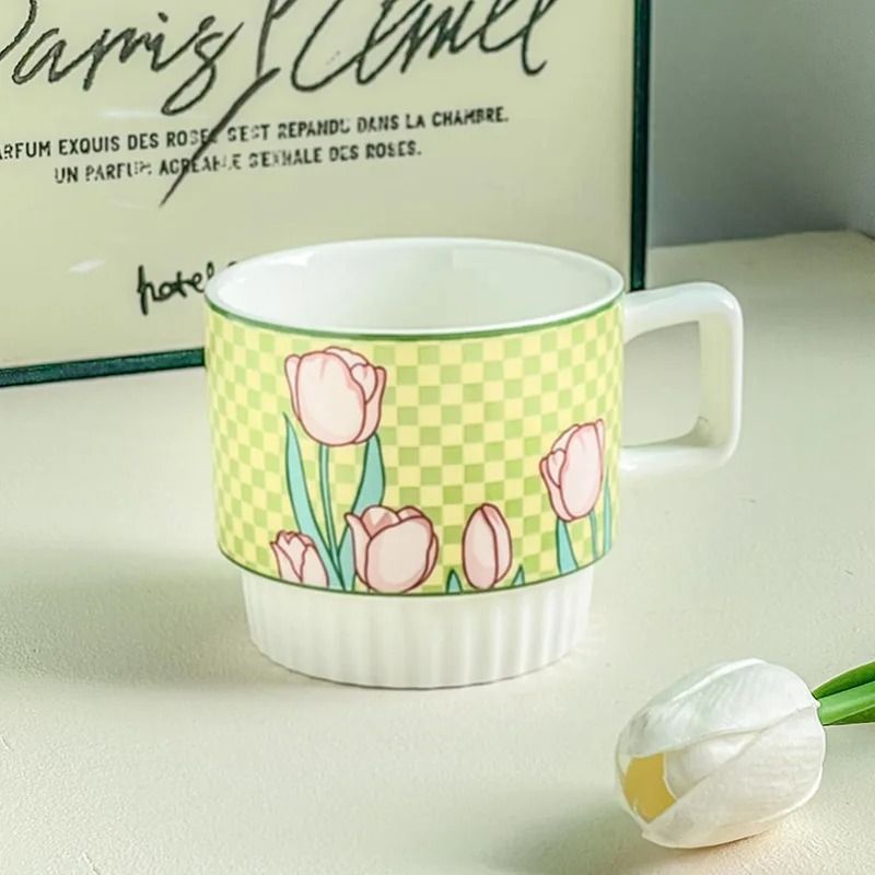 Ceramic Tulip Flower Coffee Mug 7