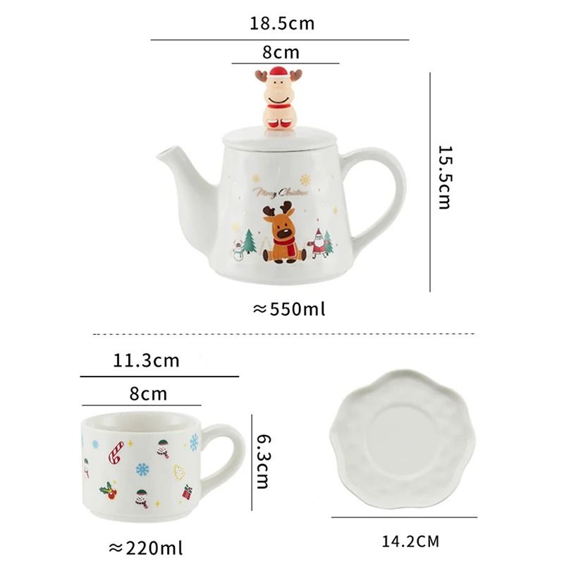 Christmas Porcelain Teaware Gift Set 4