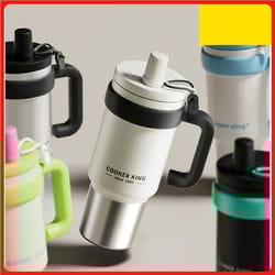 stainless steel insulated straw thermos cup