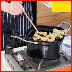 japanese mini deep fryer with oil drain rack