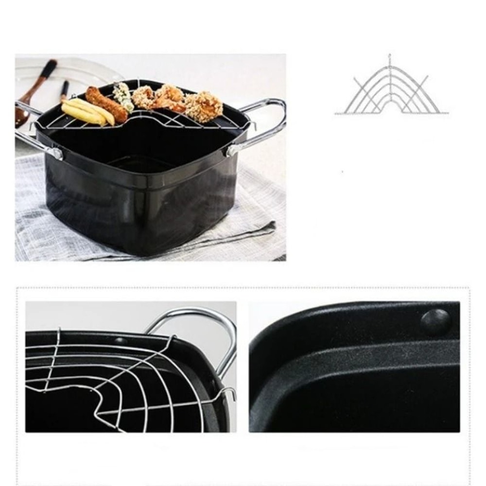 Japanese Mini Deep Fryer With Oil Drain Rack 2
