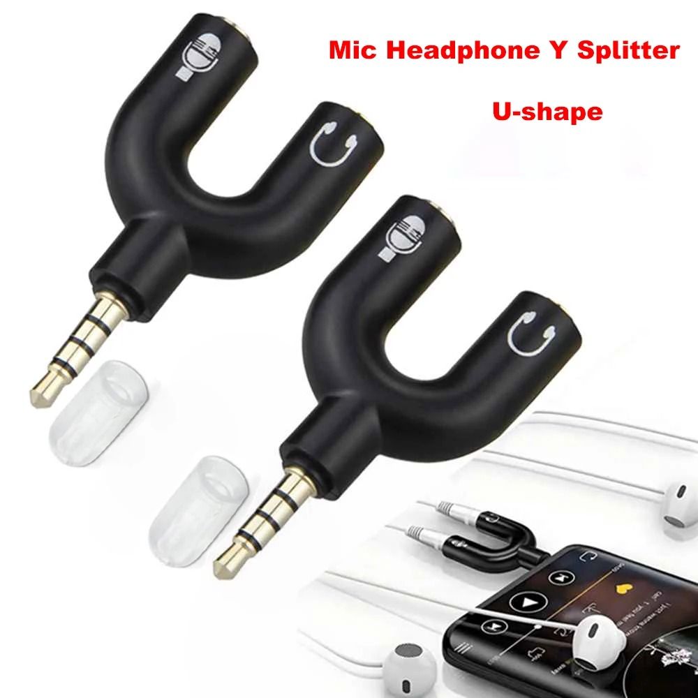 UShaped 35mm Stereo Audio And Microphone Splitter 0