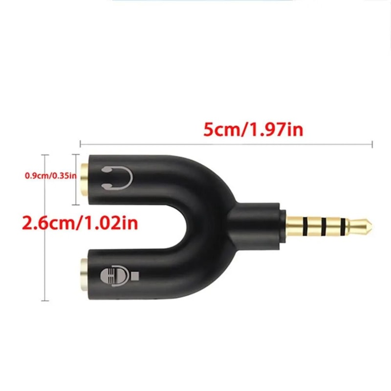 UShaped 35mm Stereo Audio And Microphone Splitter 5