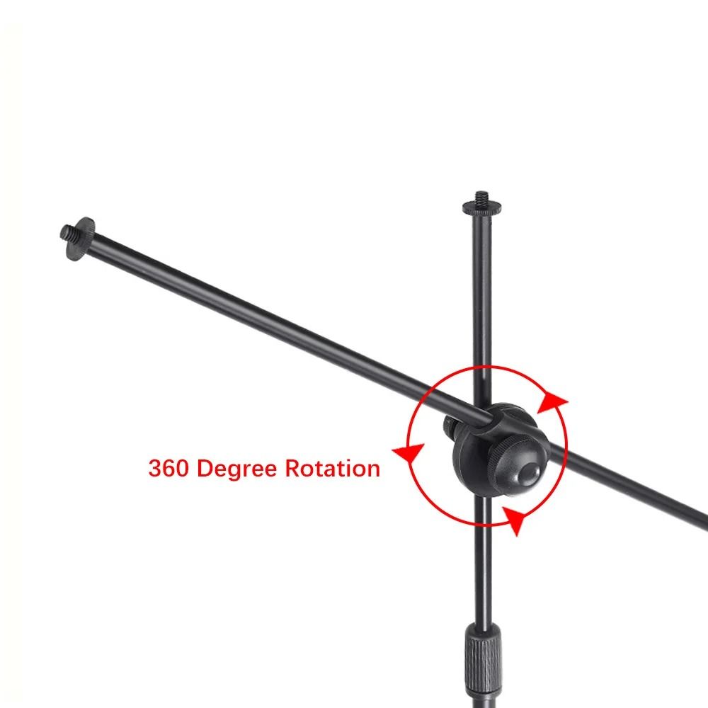 Adjustable Boom Microphone Stand With Dual Clip Holders 3