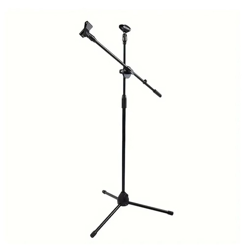 Adjustable Boom Microphone Stand With Dual Clip Holders 6