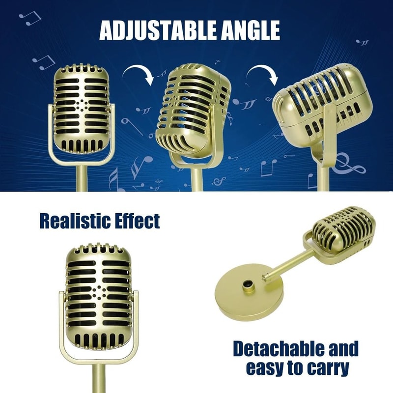 Vintage Style Retro Microphone Prop 3