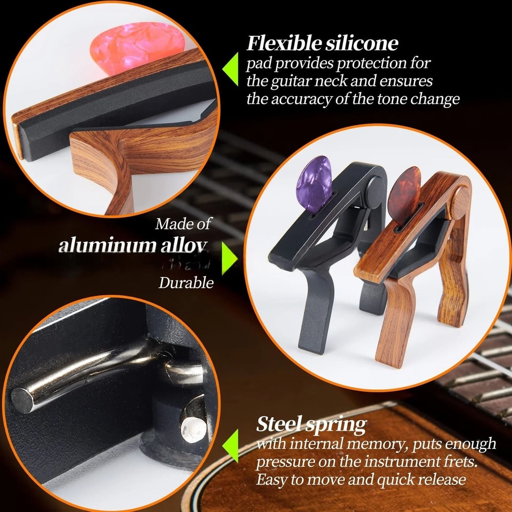 Professional Aluminum Guitar Capo And Performance Accessory Kit 4
