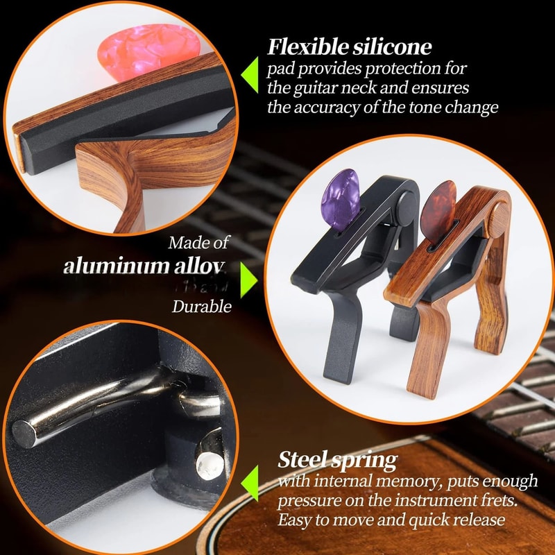 Professional Aluminum Guitar Capo And Performance Accessory Kit 4