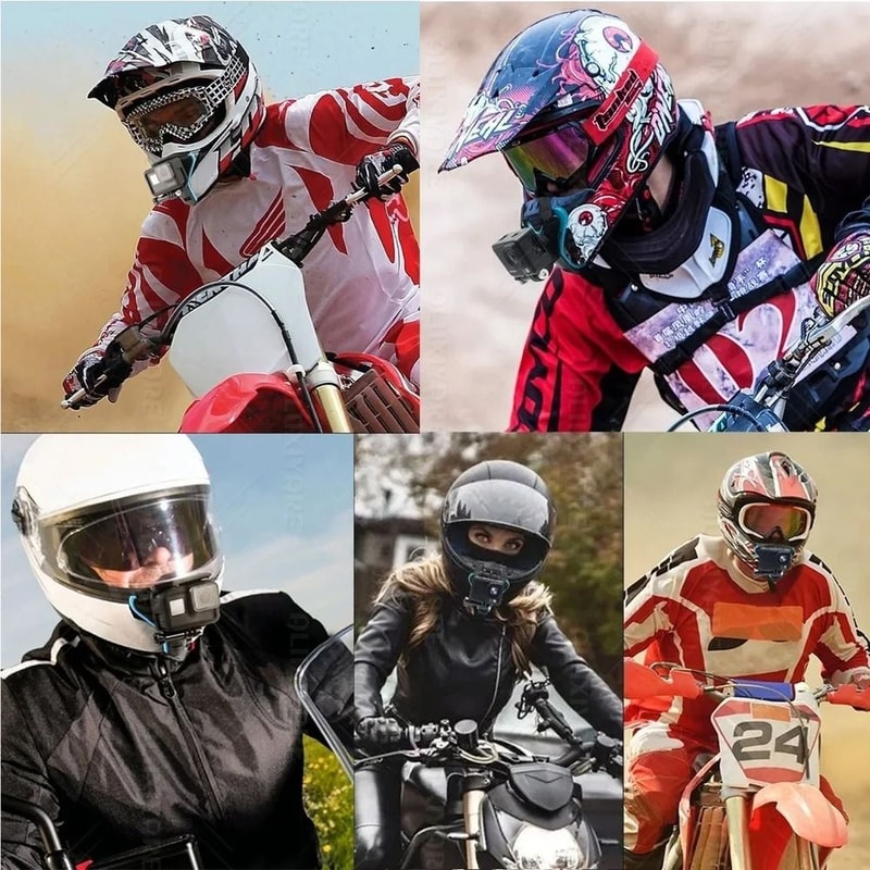 Professional Motorcycle Helmet Chin Strap Mount With First Person POV 5