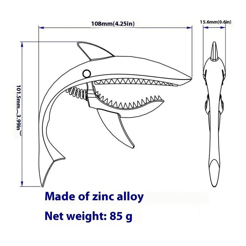 Professional Shark Zinc Alloy Guitar Capo 5