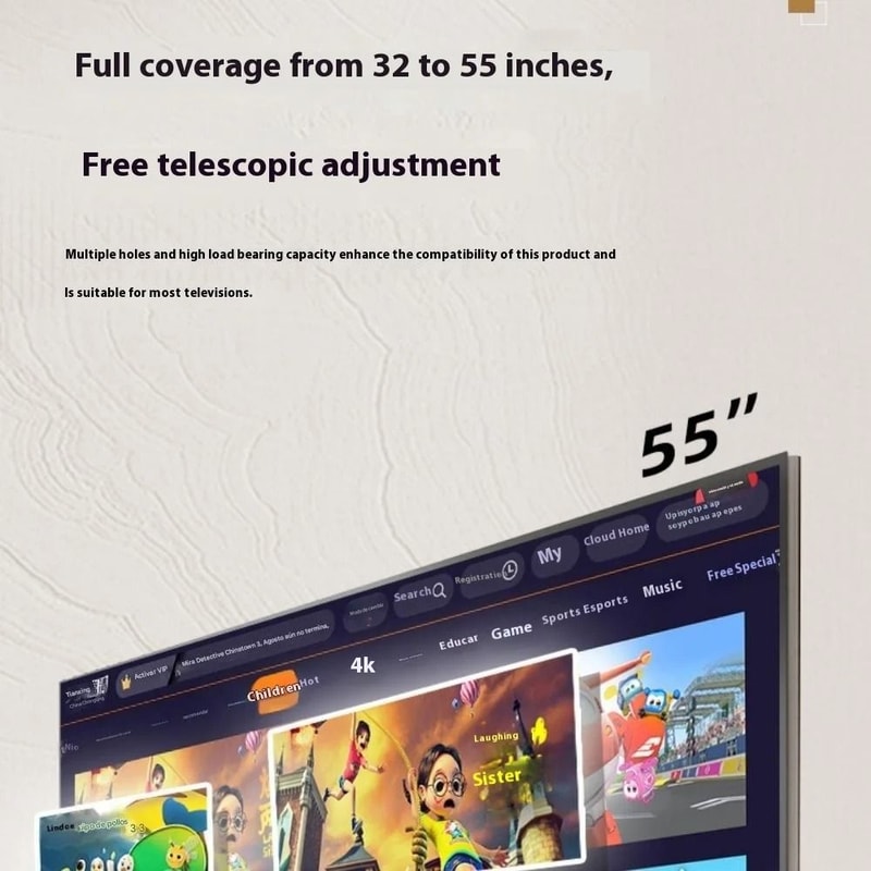 Universal Full Motion Retractable TV Wall Mount 4