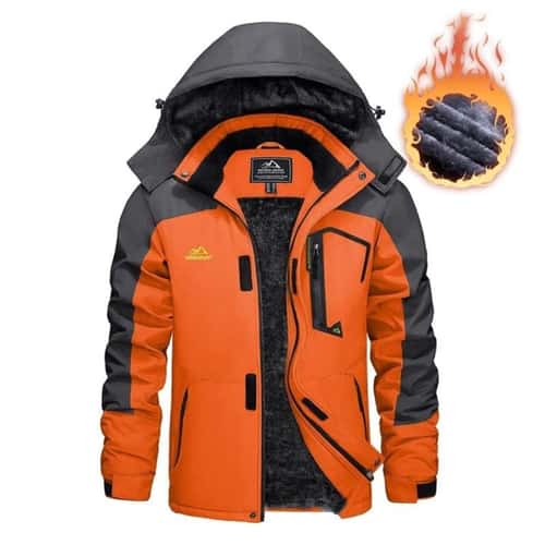 Mens Winter Ski Jacket Waterproof Warm Fleece Snow Coat Windproof Outdoor Parka