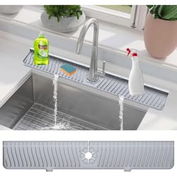 universal silicone faucet splash guard and self-draining sink drying mat