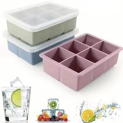 premium stackable large square ice cube tray with spill-proof lid