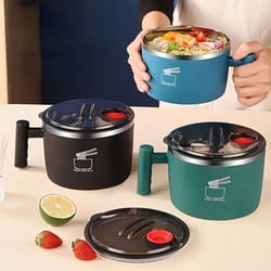 insulated stainless steel instant noodle bowl and portable sealed lunch box
