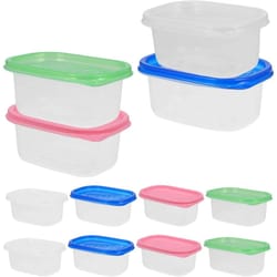 vibrant stackable meal prep containers with multi-color snap-tight lids