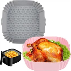 universal heat-resistant square silicone air fryer liner and non-stick protective basket