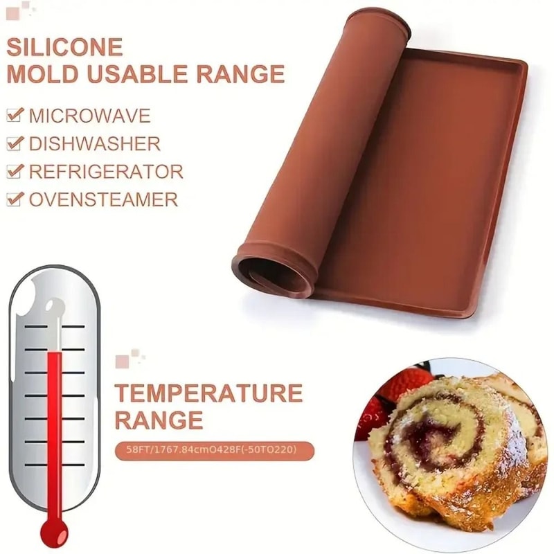 Professional NonStick Silicone Swiss Roll Mat And Multipurpose Pastry Baking Tray 3