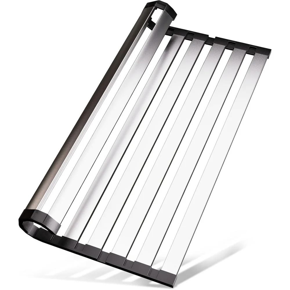 Universal Foldable 304 Stainless Steel RollUp Dish Drying Rack And Sink Organizer 1