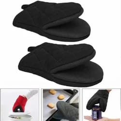 professional high-heat resistant silicone mini oven mitts with non-slip grip