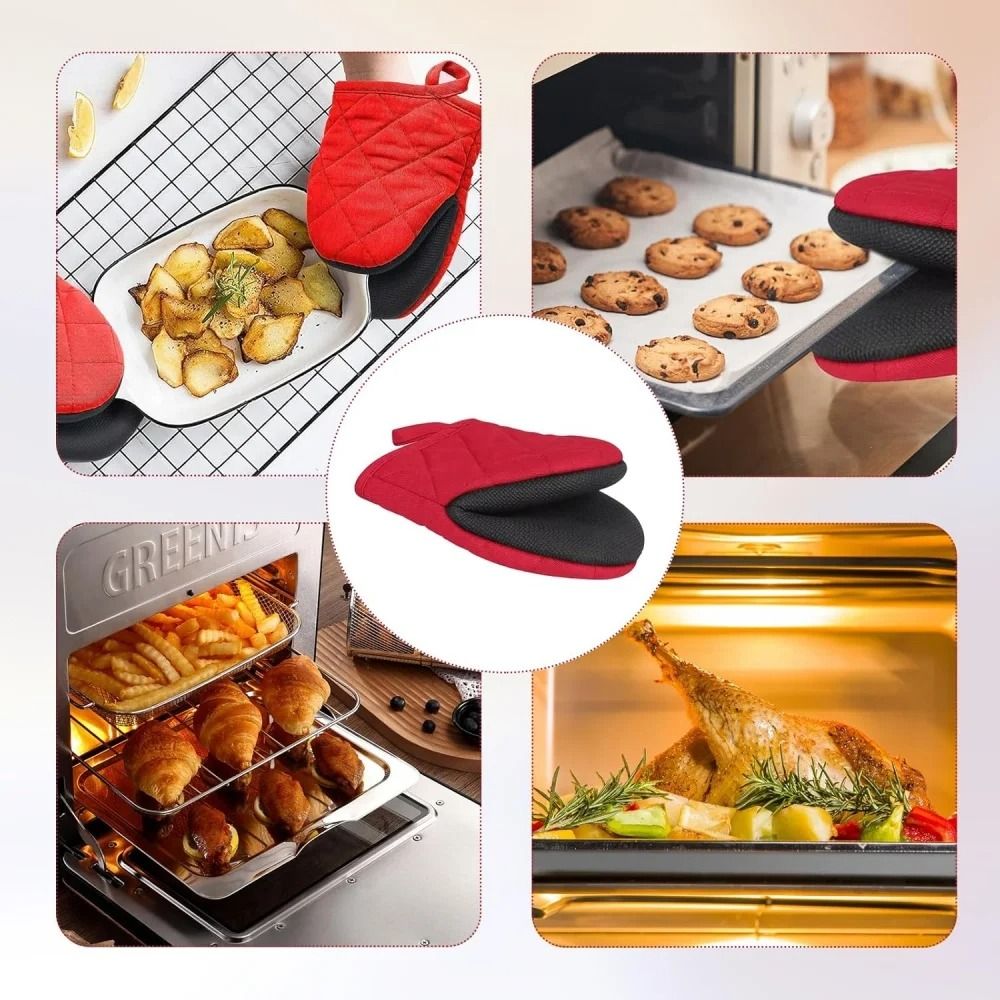 Professional HighHeat Resistant Silicone Mini Oven Mitts With NonSlip Grip 6