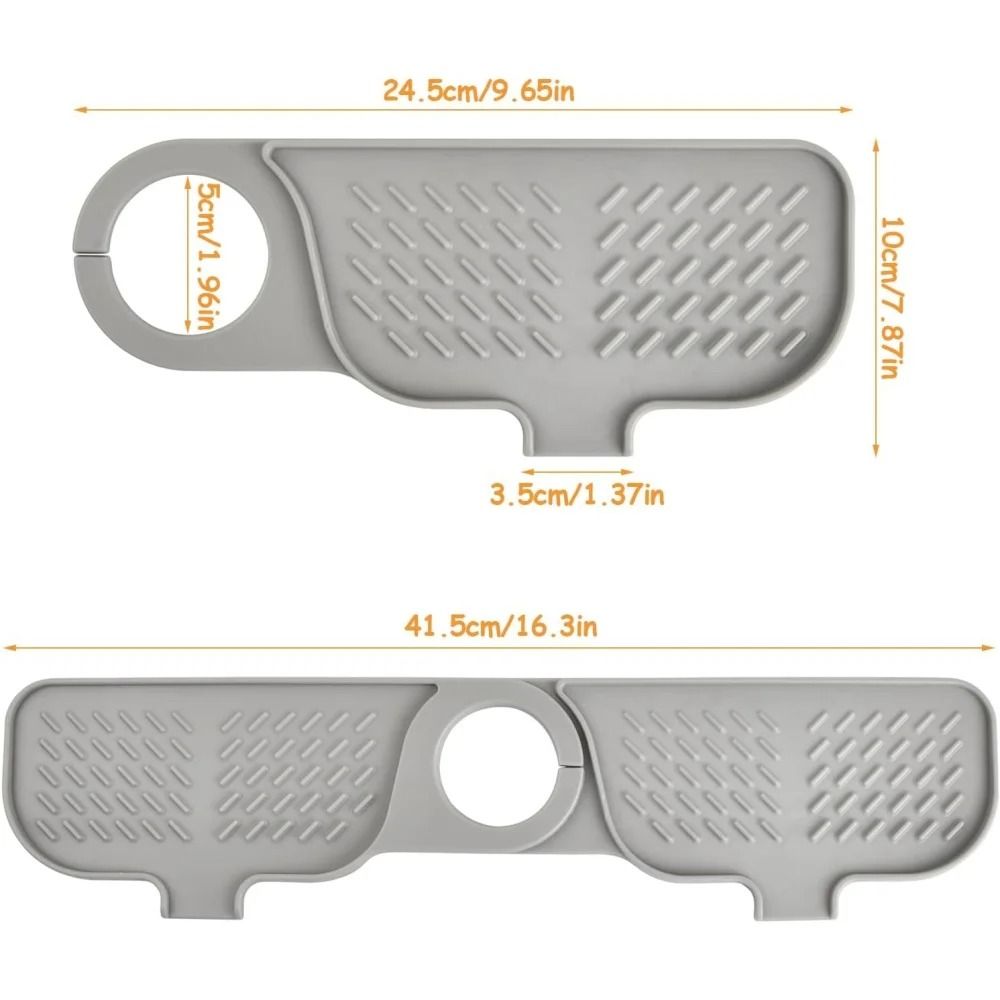 Professional Silicone Faucet Drip Catcher And Countertop Splash Guard 2