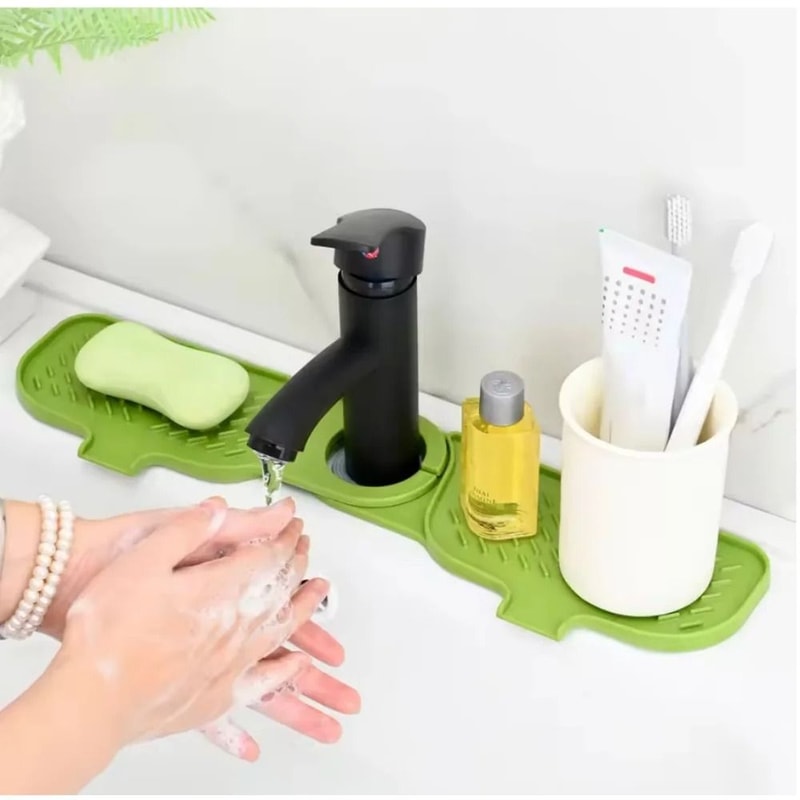 Professional Silicone Faucet Drip Catcher And Countertop Splash Guard 6